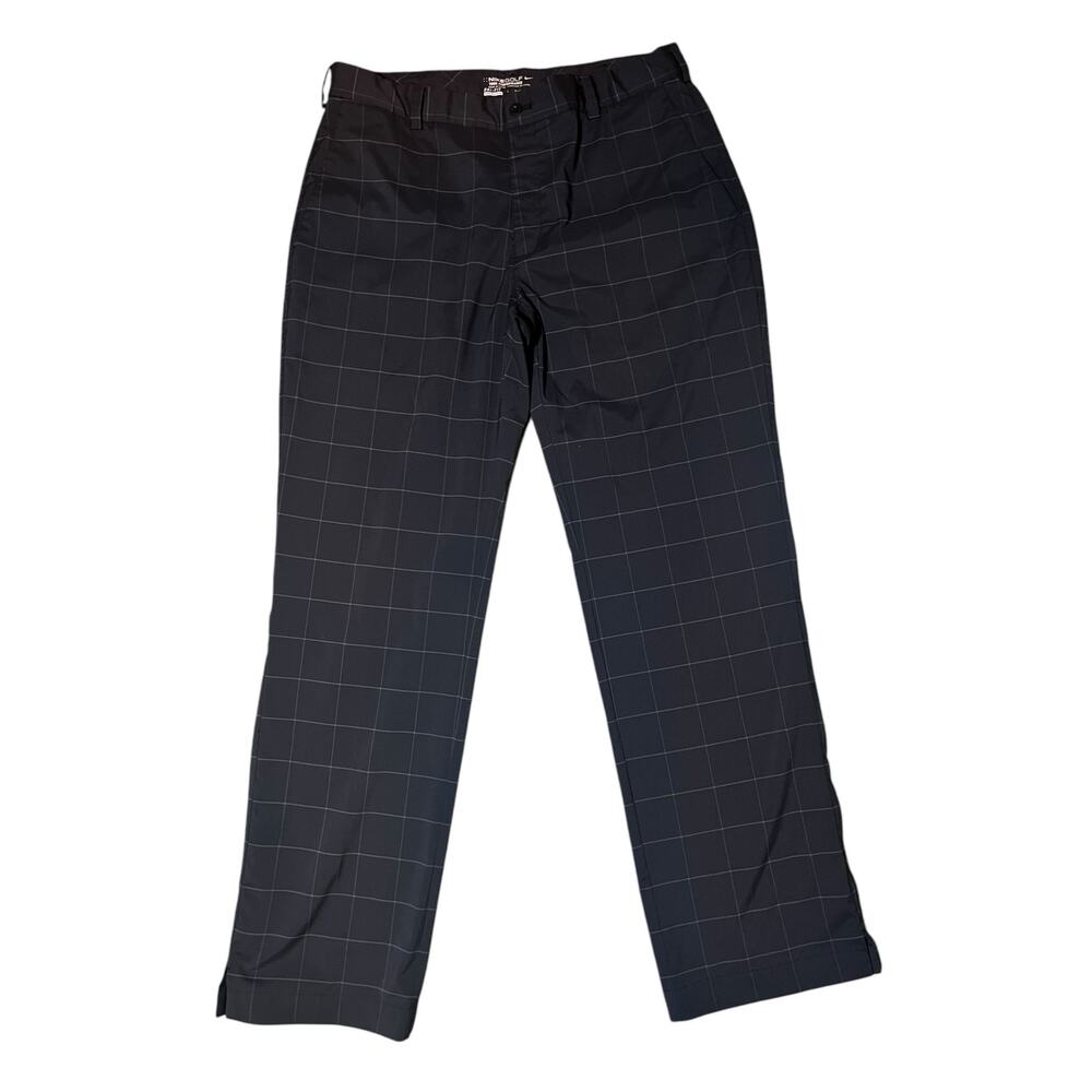 Nike Dri-Fit Golf Tour Plaid Performance Windowpane Check Pants Men 34x32 blue